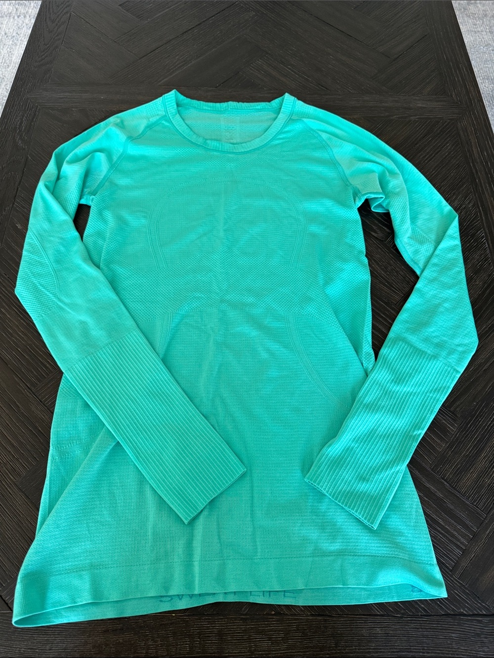 Lululemon Swiftly Tech Long Sleeve Shirt Size 8 Turquoise Teal - Picture 2 of 7